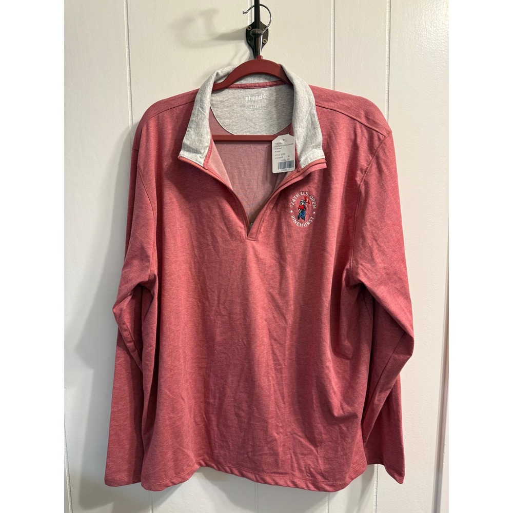 Ahead Mens 124th US Open Pinehurst Cornell Pullover Vineyard Red XL AM32 3209